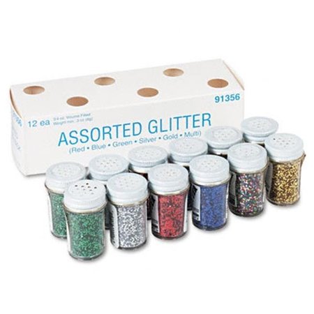 PACON CORPORATION Pacon 91356 Spectra Glitter 6-Color Assortment  3/4 oz. Shaker-Top Jars  12 per Pack 91356
